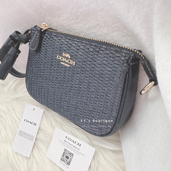 NWT Coach Nolita 15 In Straw Wristlet Midnight Navy CH215 - Picture 5 of 8